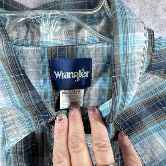 Wrangler Men’s‎ XXL Western Plaid Pearl Snap Long Sleeve Button Down Shirt - Picture 3 of 9